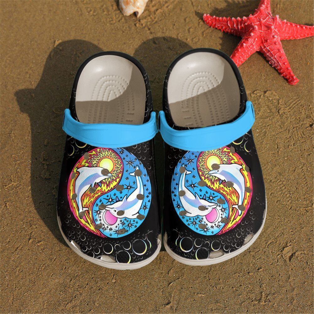 Dolphin Personalized Clog, Custom Name, Text Dolphin Art, Fashion Style For Women, Men, Kid, Print 3D