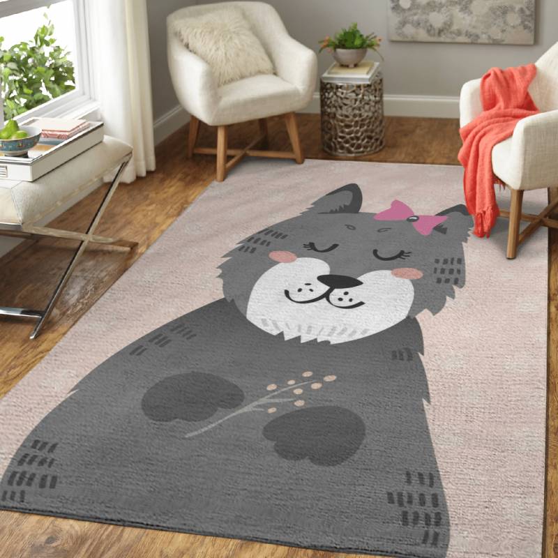 Girly Wolf – Cute Animals Area Rug Carpet