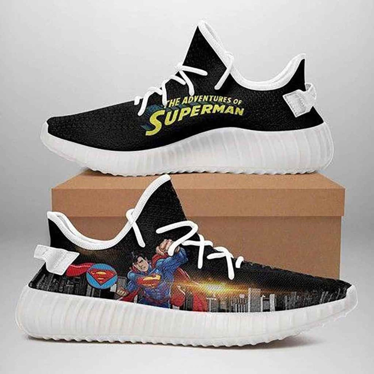 Superman Yeezy Boost 350 Shoes Birthday Gift Idea For Him Son Boyfriend Father’S Day Shoes Yeezy Sneakers H94