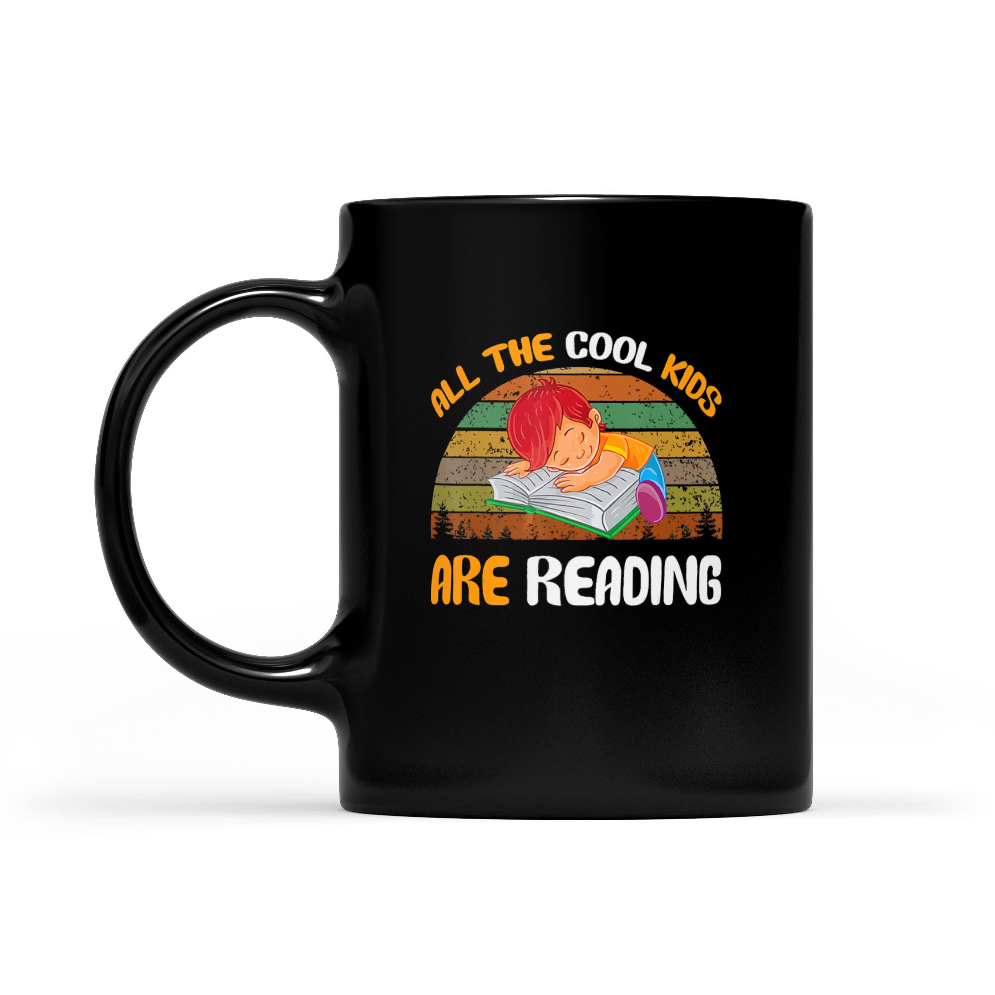 All The Funny Cool Kids Are Reading Vintage Book – Black Mug