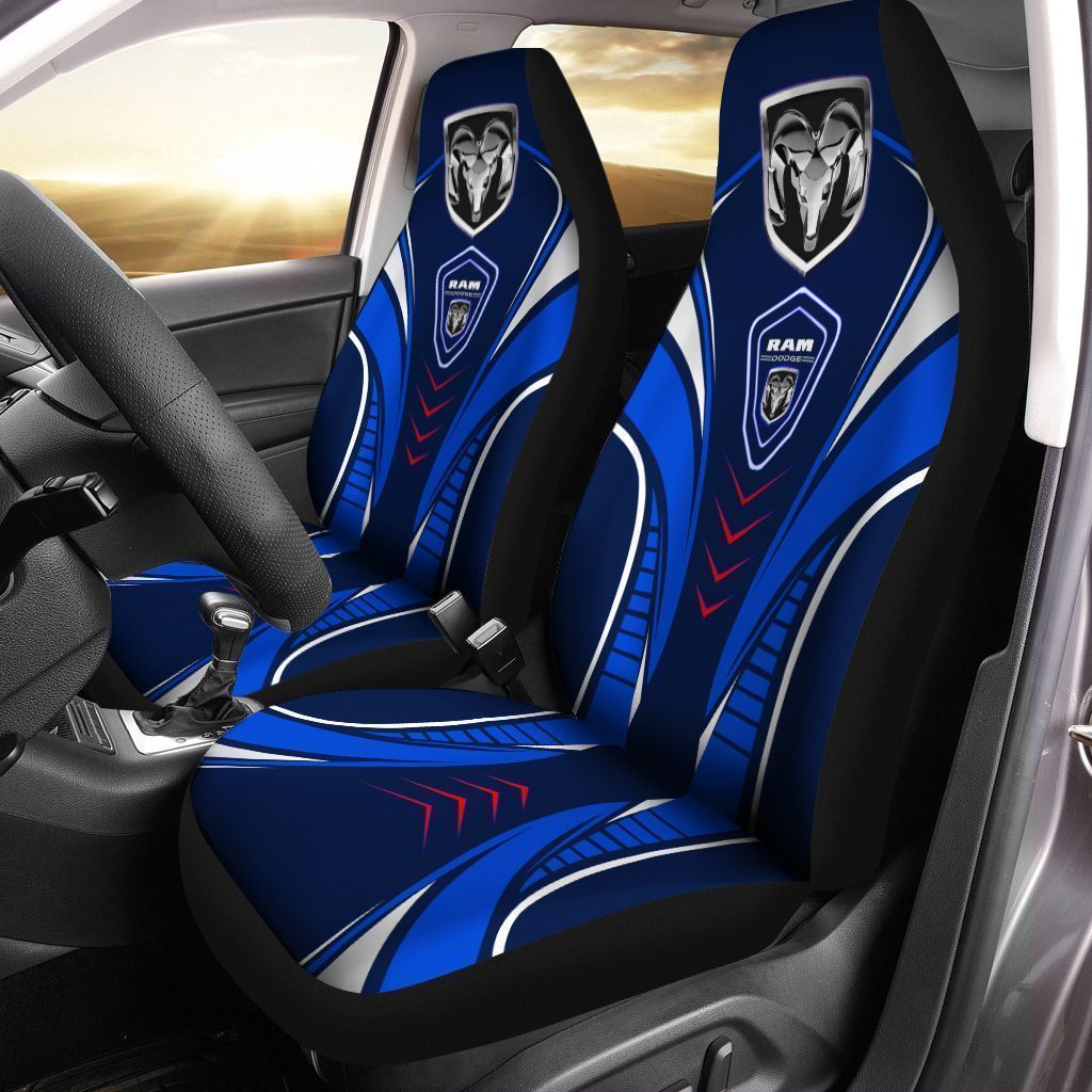 Dodge Ram  Car Seat Cover (Set Of 2) Ver 2 (Blue)