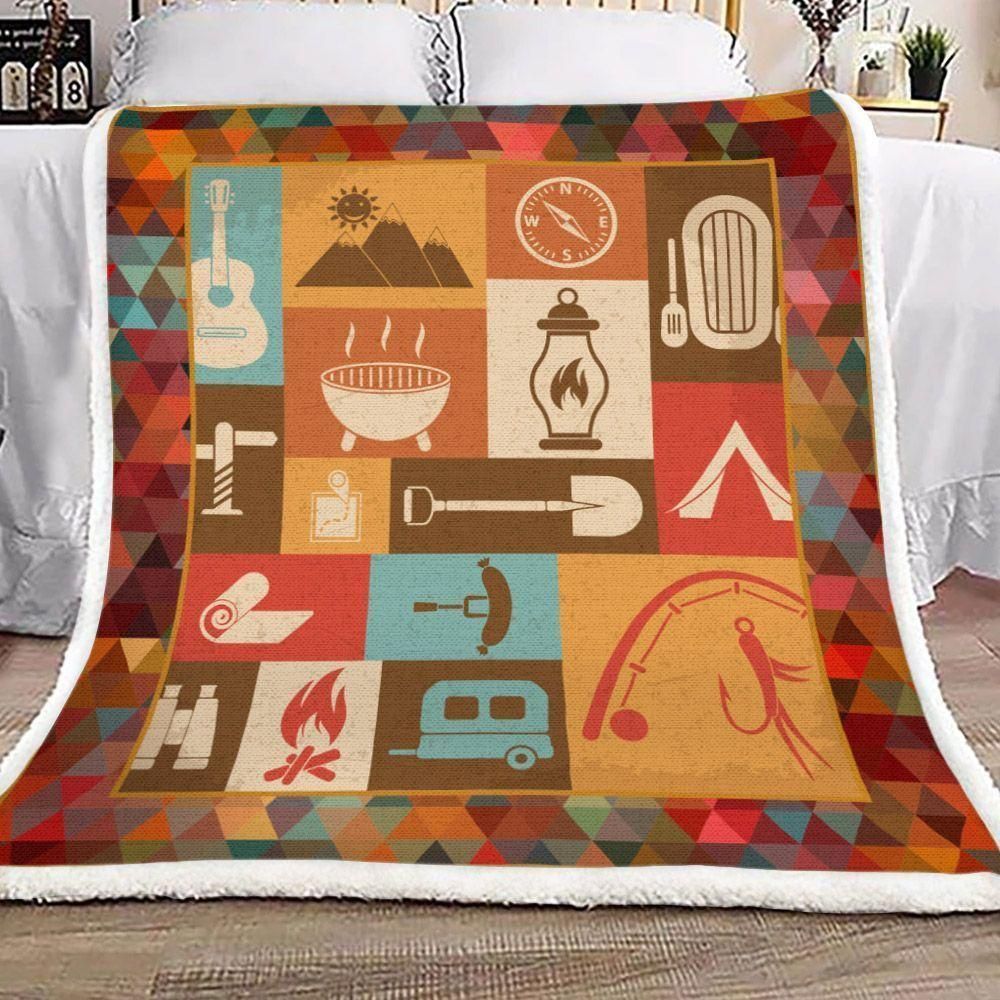 Camping Campers Gonna Camp Fleece Blanket, Sherpa Blanket,  Gift For Granddaughter Gift For Aunt Gift For Parent, Family Member, Friends Gift, Christmas Gift, Home Decor, Home Living