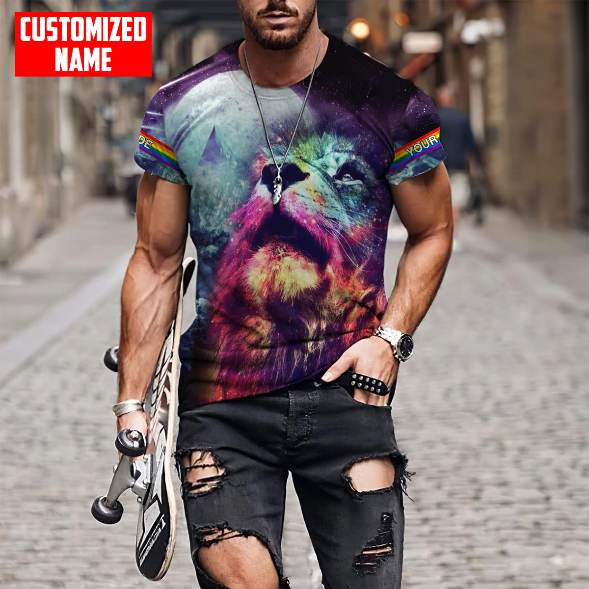 Tmarc Tee Personalized Lgbt Pride Lion And Moon 3D All Over Printed Shirts