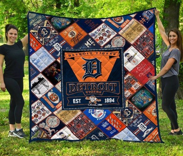 Detroit Tigers Quilt Blanket Fan Made