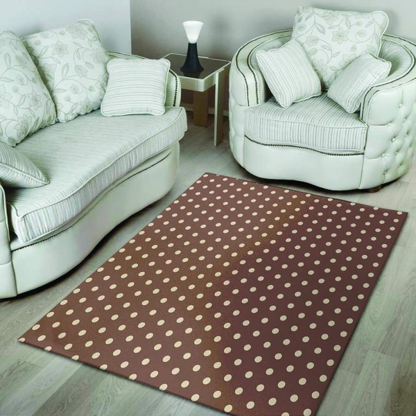 Brown Tiny Polka Dot Area Rug