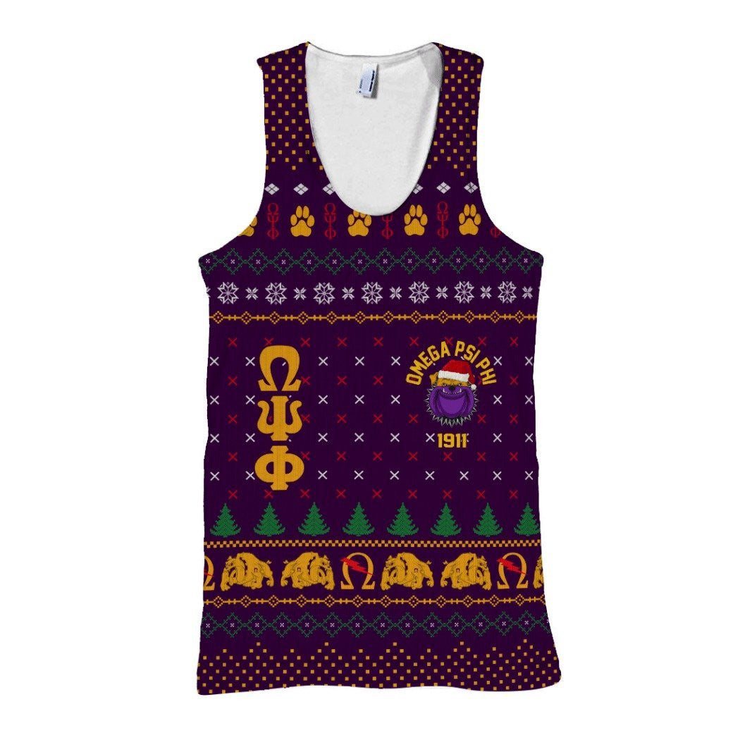 Fraternity Tank Top – Lux Omega Psi Phi King Of Bulldogs Christmas Tank Top