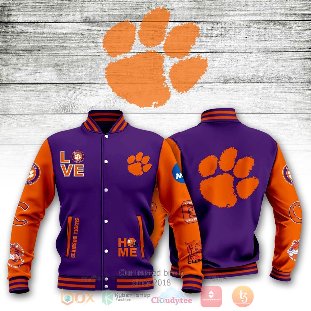 Clemson Tigers Purple Orange Baseball Jacket