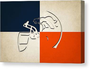 1 Denver Broncos Helmet Joe Hamilton Canvas Print