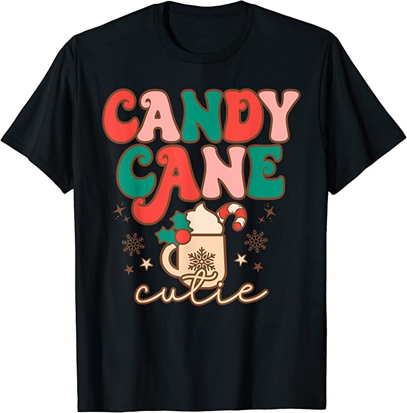 Candy Cane Cutie Groovy Retro Family Christmas Holiday Xmas T-Shirt