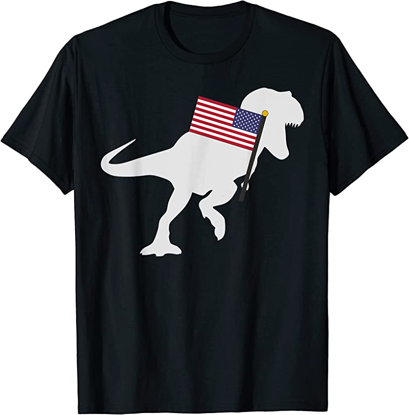 US Flag 4th of July Trex Dinosaurs Tee Independence T-Shirt