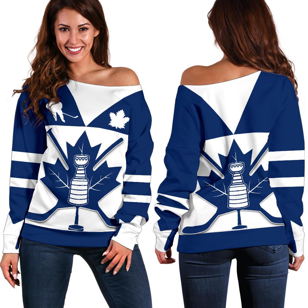 Canada Hockey Maple Leaf Champion Off Shoulder Sweater K4 – Karipun