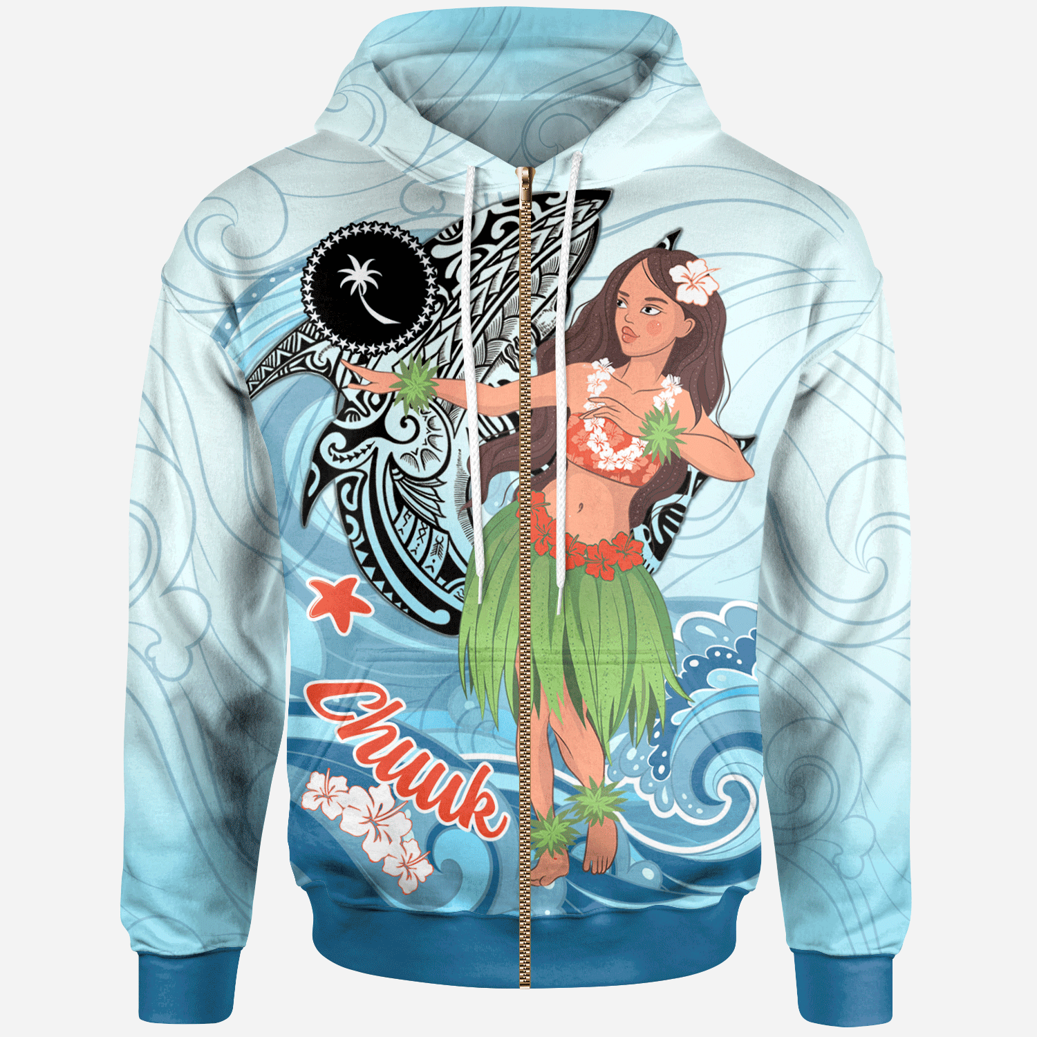 Chuuk Zip Hoodie – Polynesian Girls With Shark