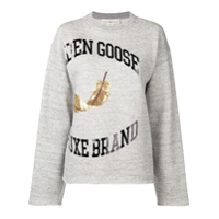 Golden Goose Su Ter Com Logo Cinza Shirt