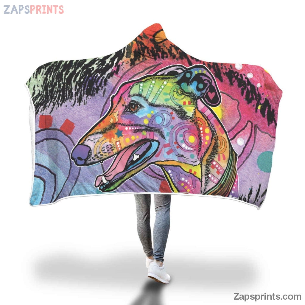 Greyhound Design Hooded Blanket – Dean Russo Art