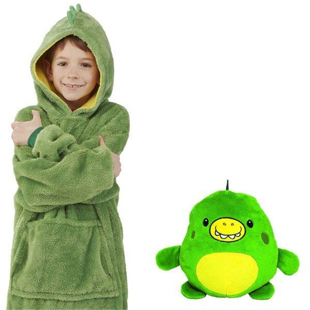 Children Warm Soft Hoodie Pocket Blankets Plush doll Hooded Sweatshirt for kids Coats Bathrobe Pullover Creative Christmas Gift alx