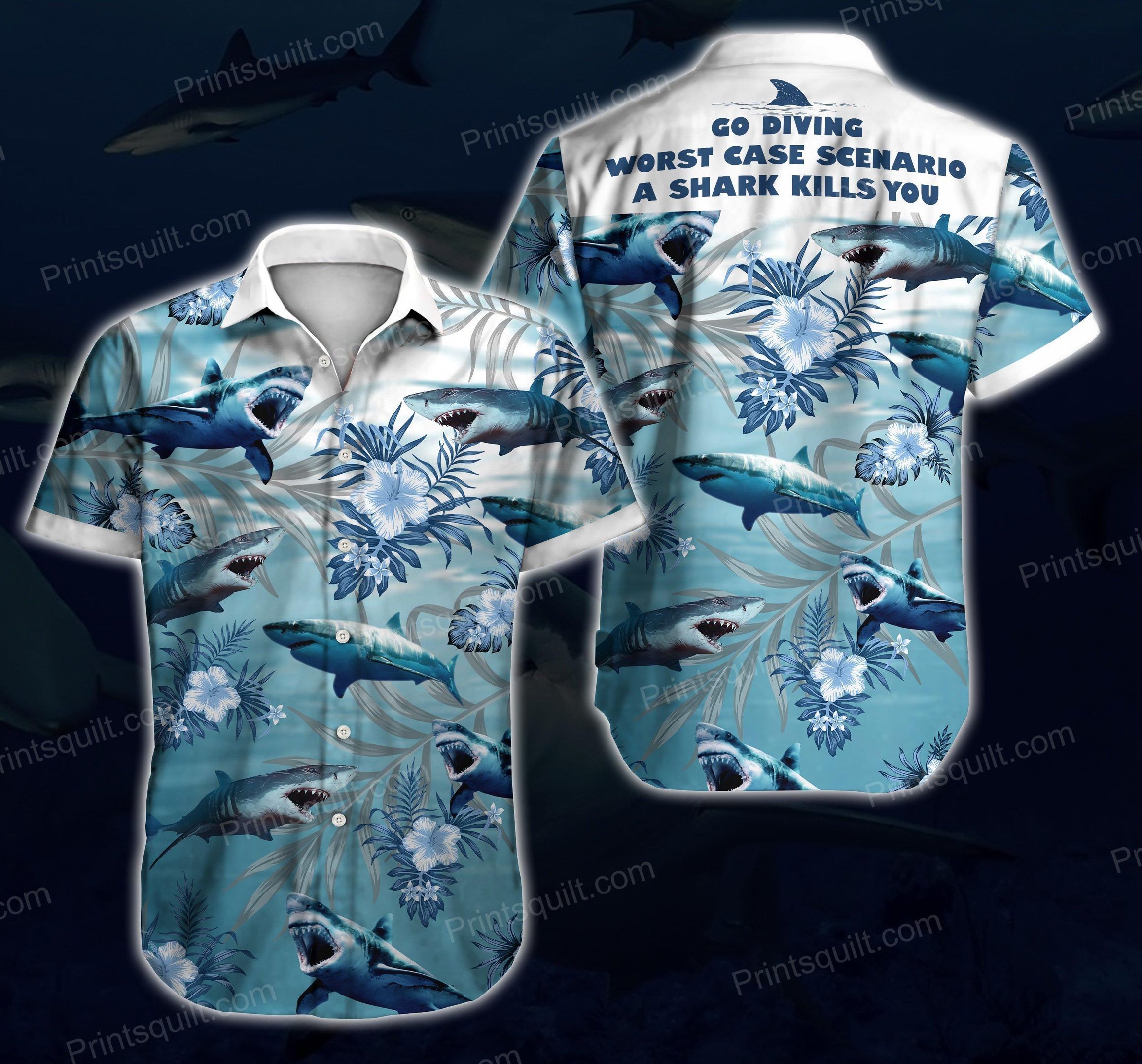 Shark Lovers 3D Hawaii Shirt V7 Summer Button Up Shirt For Men Beach Wear Short Sleeve Hawaii Shirt