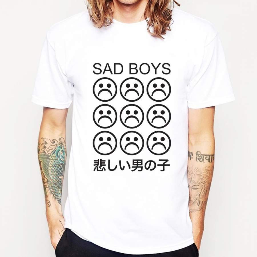 Sad Boys Japanese Sad Face Yung Lean Aesthetic Tumblr T-Shirt