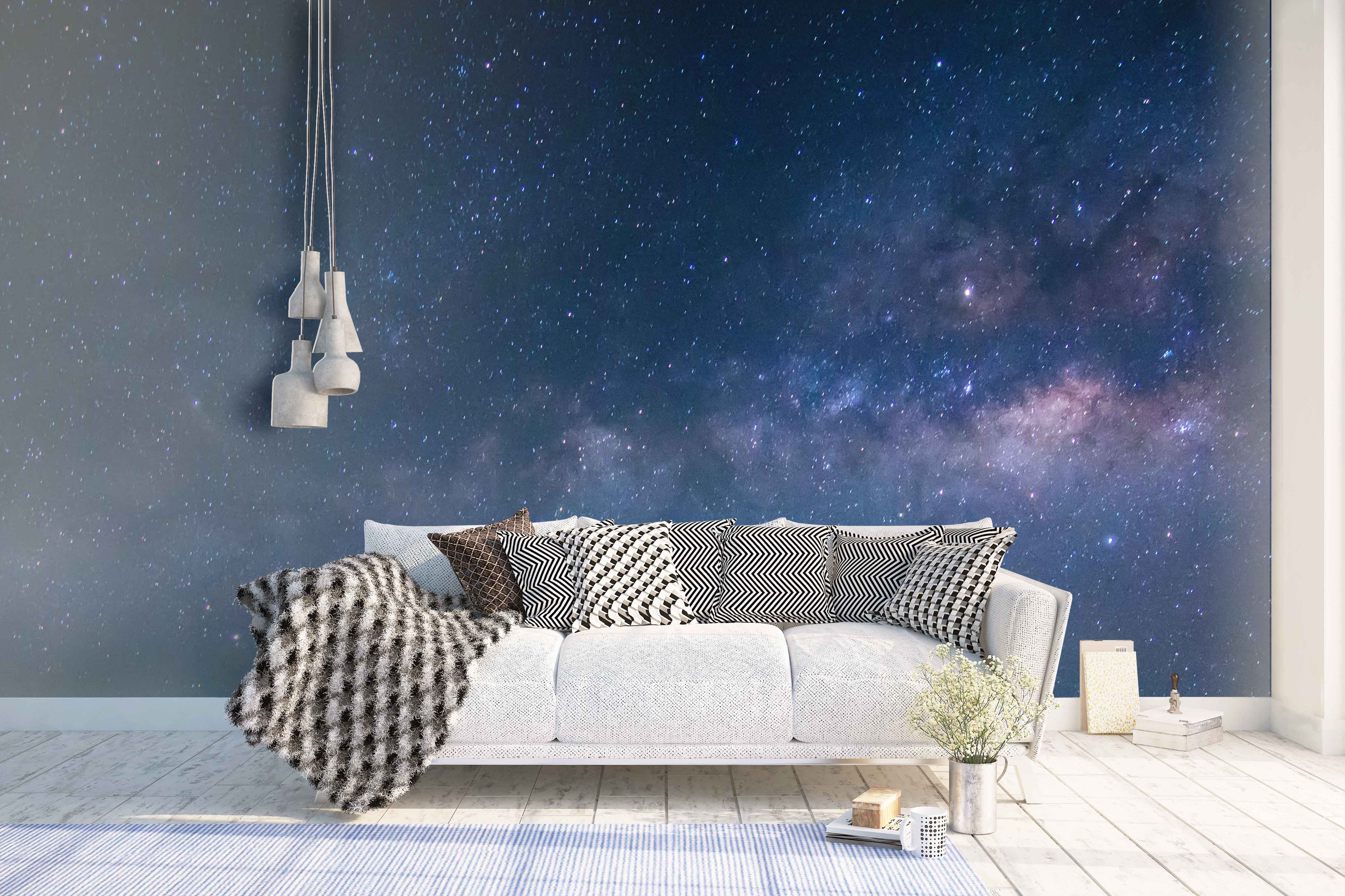 3D Blue Starry Nebula Wall Mural Wallpaper 21