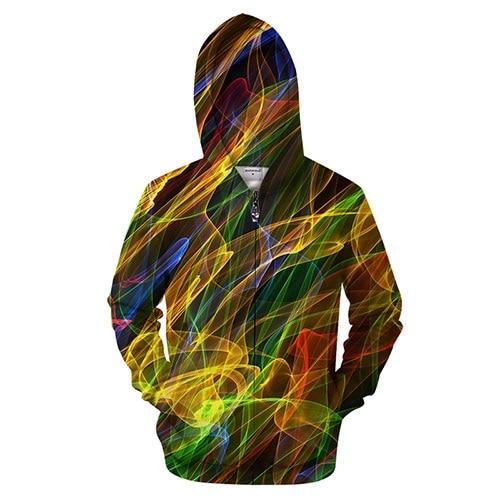 Dazzling Lines Zip-up Hoodie