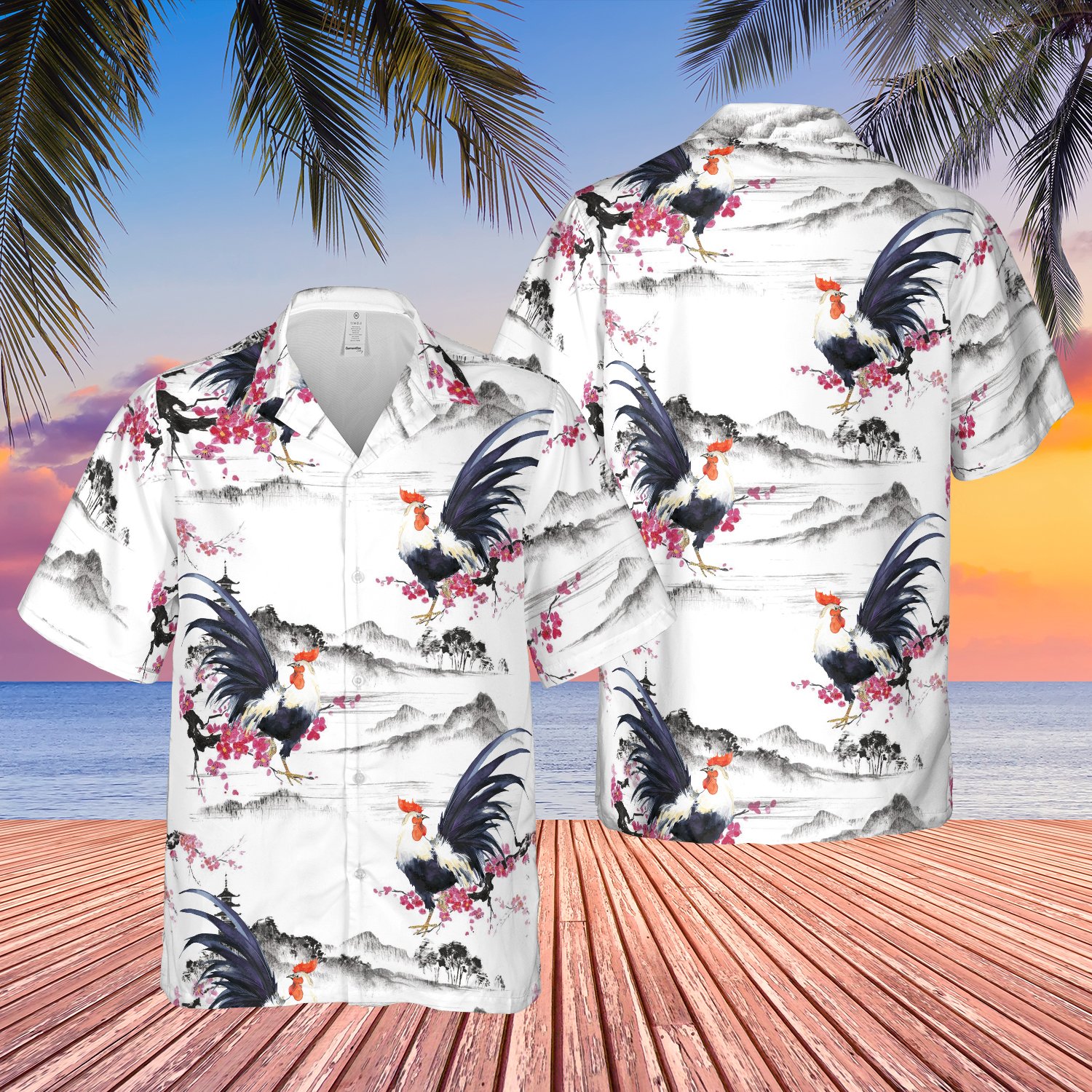 Gorgeous Chicken Floral Art Hawaii Shirt 1 Ha75052