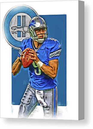 Matthew Stafford Detroit Lions Oil Art Joe Hamilton Canvas Print