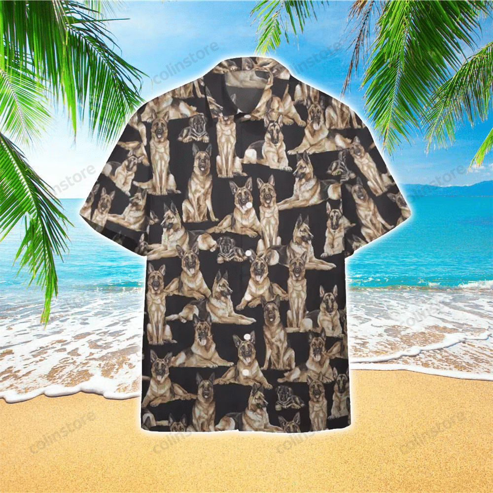 Gearhuman German Shepherd Dogs Colorful Unique Hawaii Shirt Aloha Ha55553