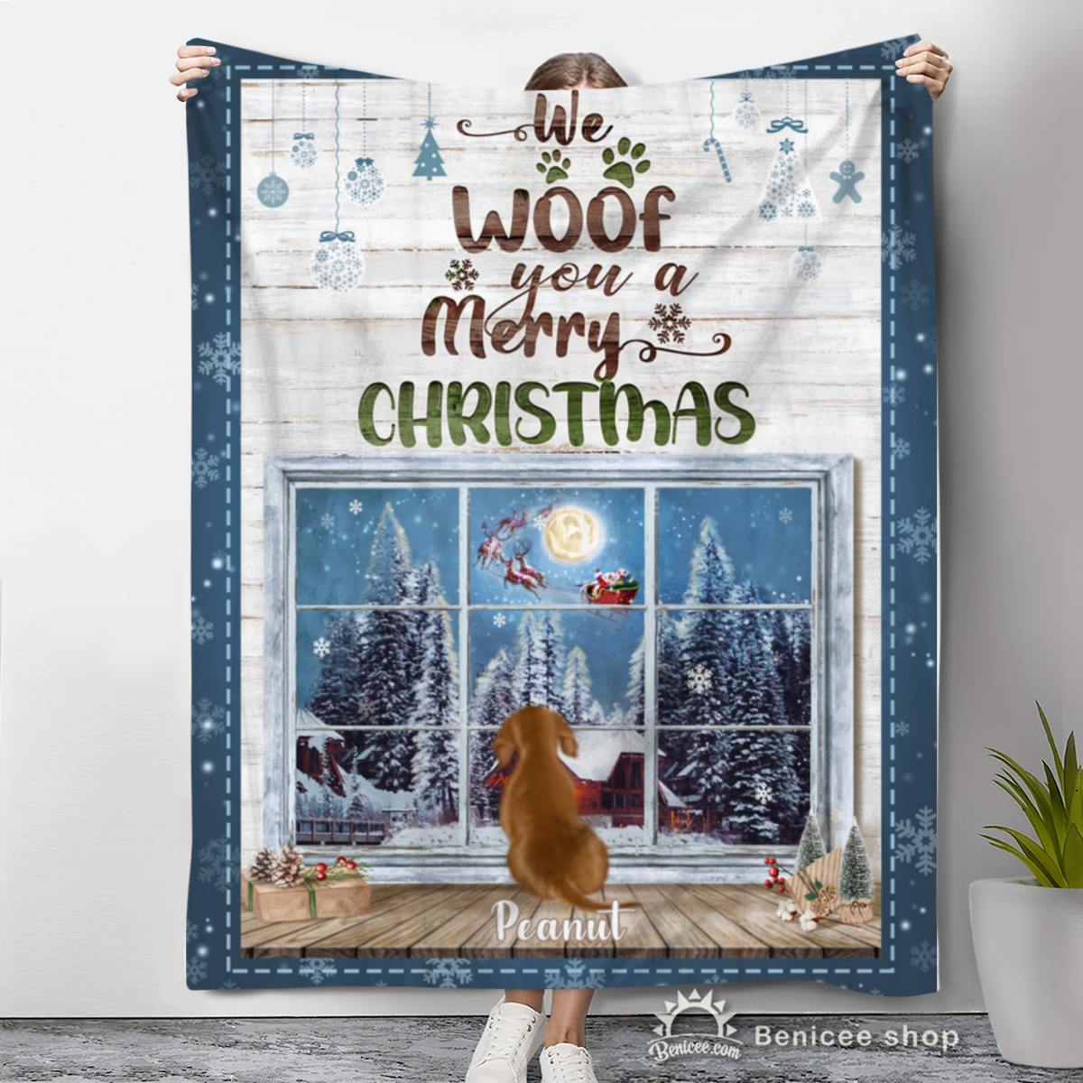 We Woof You A Merry Christmas, Christmas Gifts, Christmas Blanket, Christmas Gifts For Pet Lovers