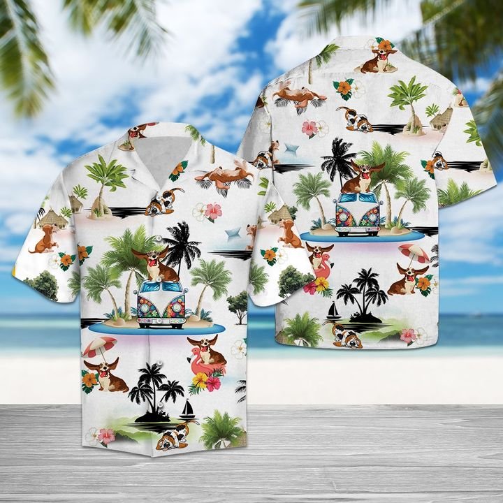 Basset Hound Vacation Hawaiian Shirt Summer Button Up For Men, Women, Couple