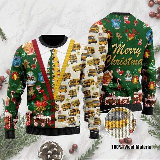 Bus Driver Merry Christmas Ugly Sweater #H