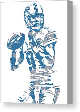 Matthew Stafford Detroit Lions Pixel Art 21 Joe Hamilton Canvas Print