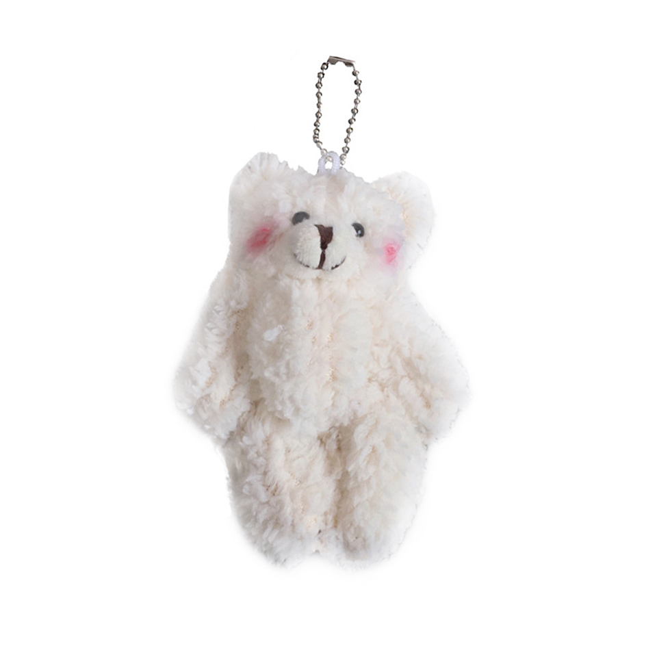 1pcs kawaii Cartoon Plush Bear Keychain Pompom Trinket Toys for Kids Plush Toy Girl Bag Car Key Ring Phone Pendant Jewelry Toy alx