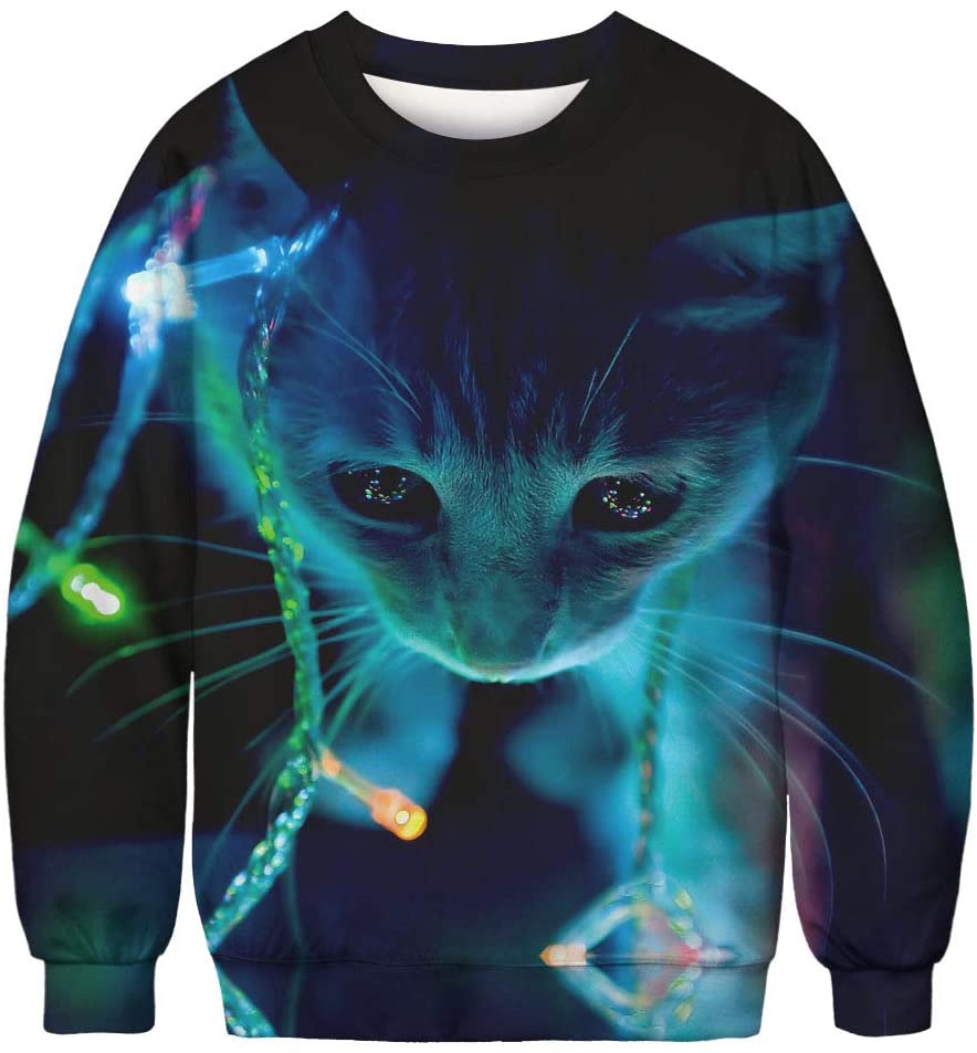 Cat Cute Christmas Themes 3D-Print Athletic Sweaters Fashion Hoodies Sweatshirts