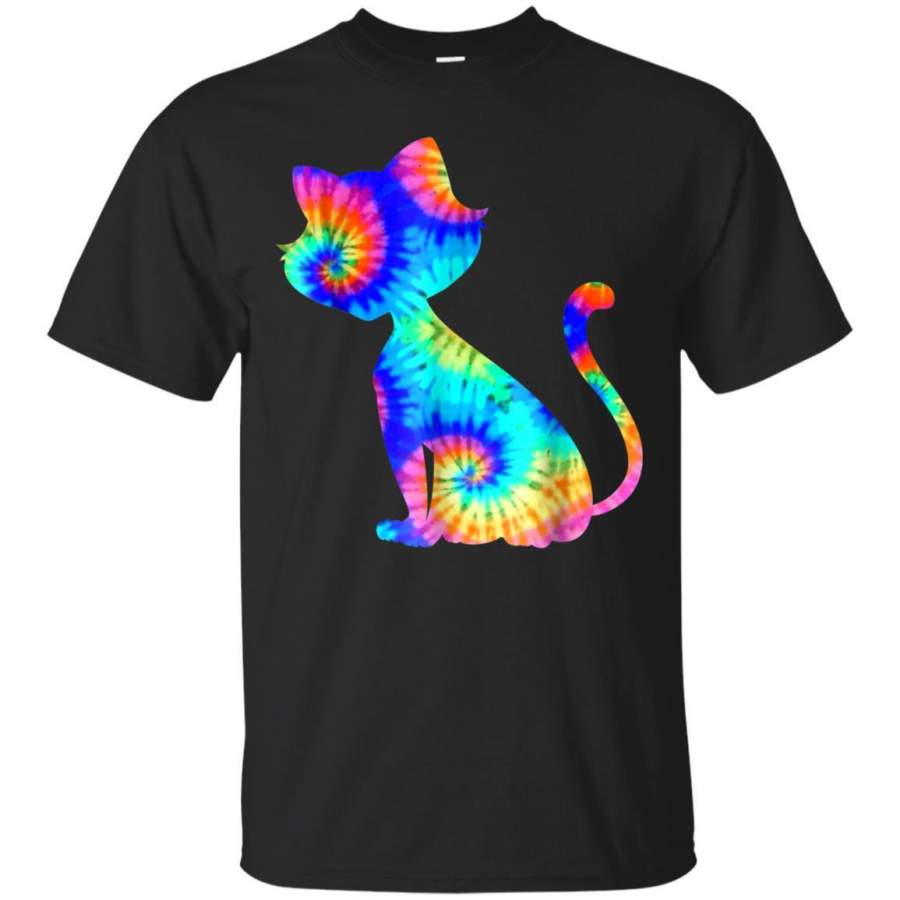 Tie Dye Cat Shirt Colorful Tye Dye Kitten T-Shirt