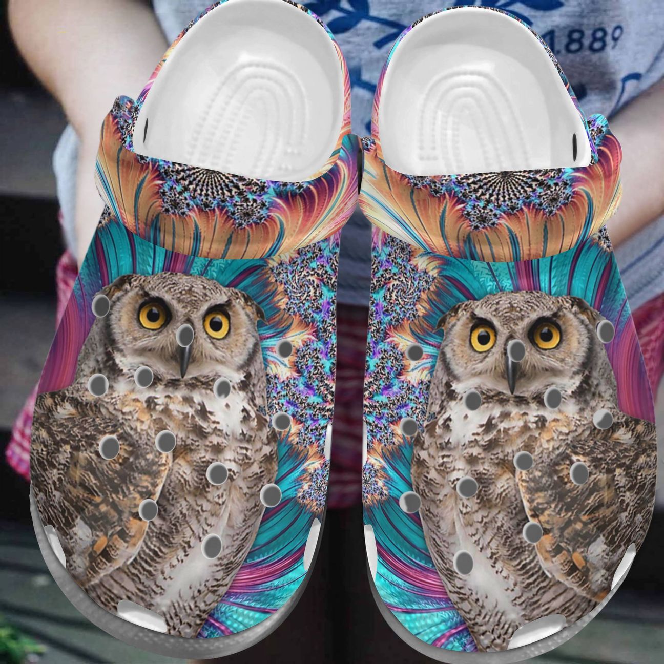 Owl Personalize Clog, Custom Name, Text, Fashion Style For Women, Men, Kid, Print 3D Cute Brown Owl