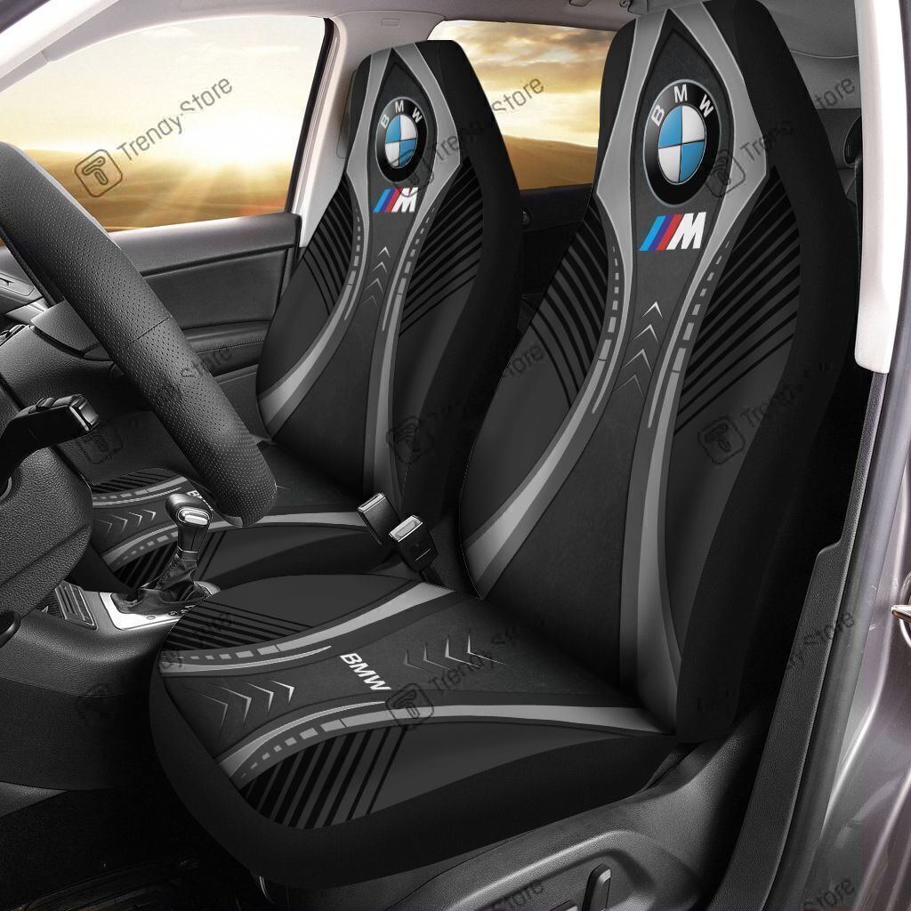 BMW CAR SEAT COVER (SET OF 2) VER 2 (BLACK)