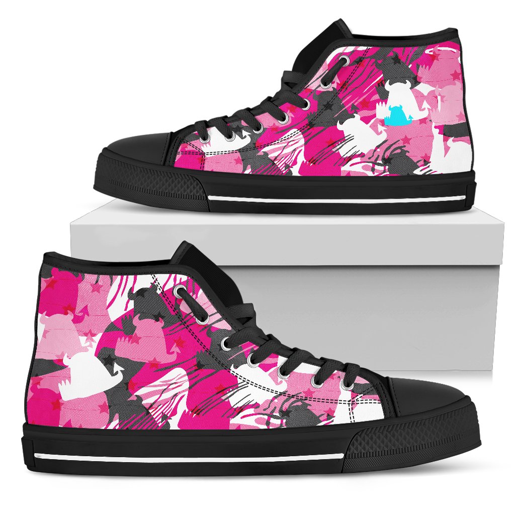 Candy Cammo Ladies High Tops – Black Sole