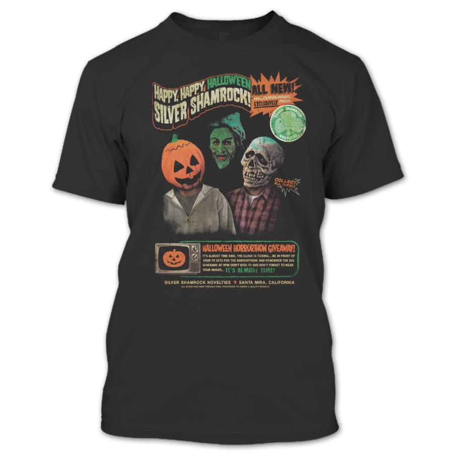 Happy Halloween Silver Shamrock T Shirt, Halloween T Shirt