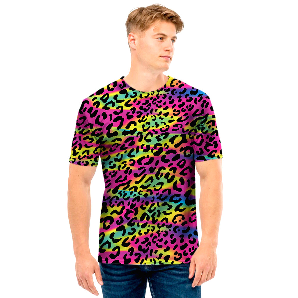 Trippy Psychedelic Leopard Print Men’S T-Shirt