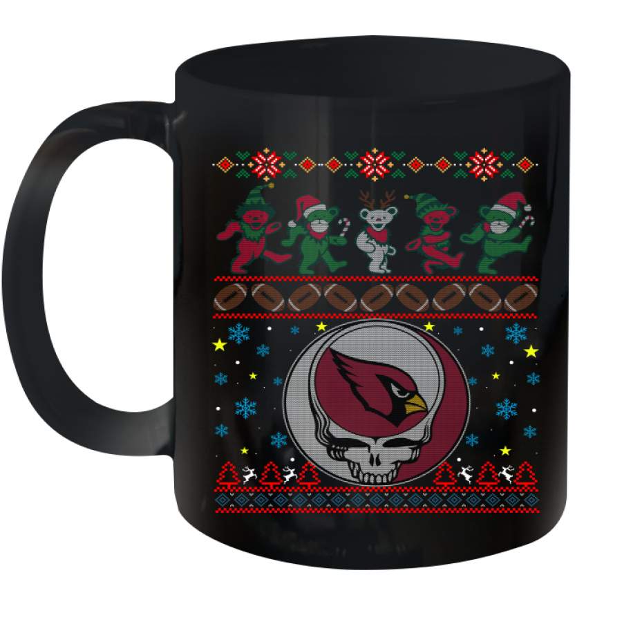 Arizona Cardinals Christmas Grateful Dead Jingle Bears Football Ugly Sweatshirt Mug 11oz