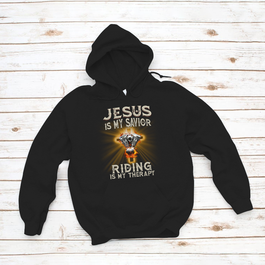 Motorcycle Jesus Is My Savior Riding Is My Therapy Tshirt