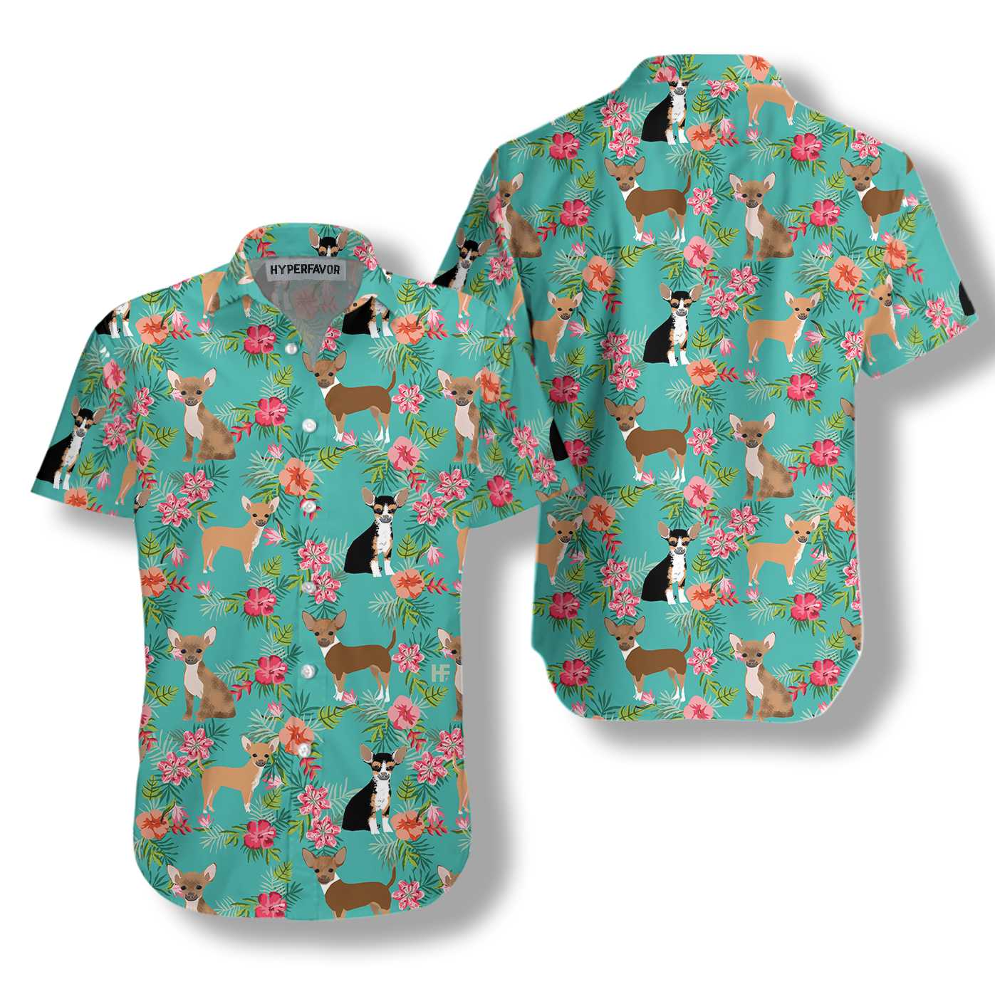 Hibiscus Floral Chihuahua Shirt For Men Hawaii Ha67479