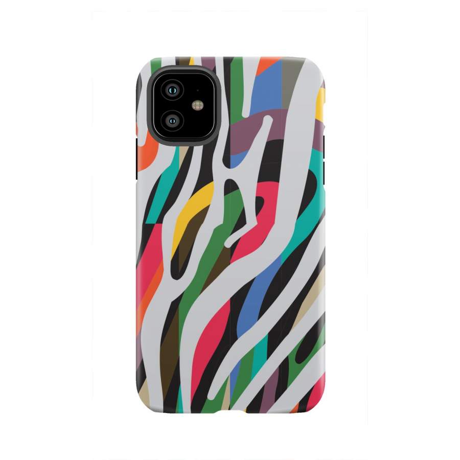 Colorful Zebra Pattern Print Tough Phone Case