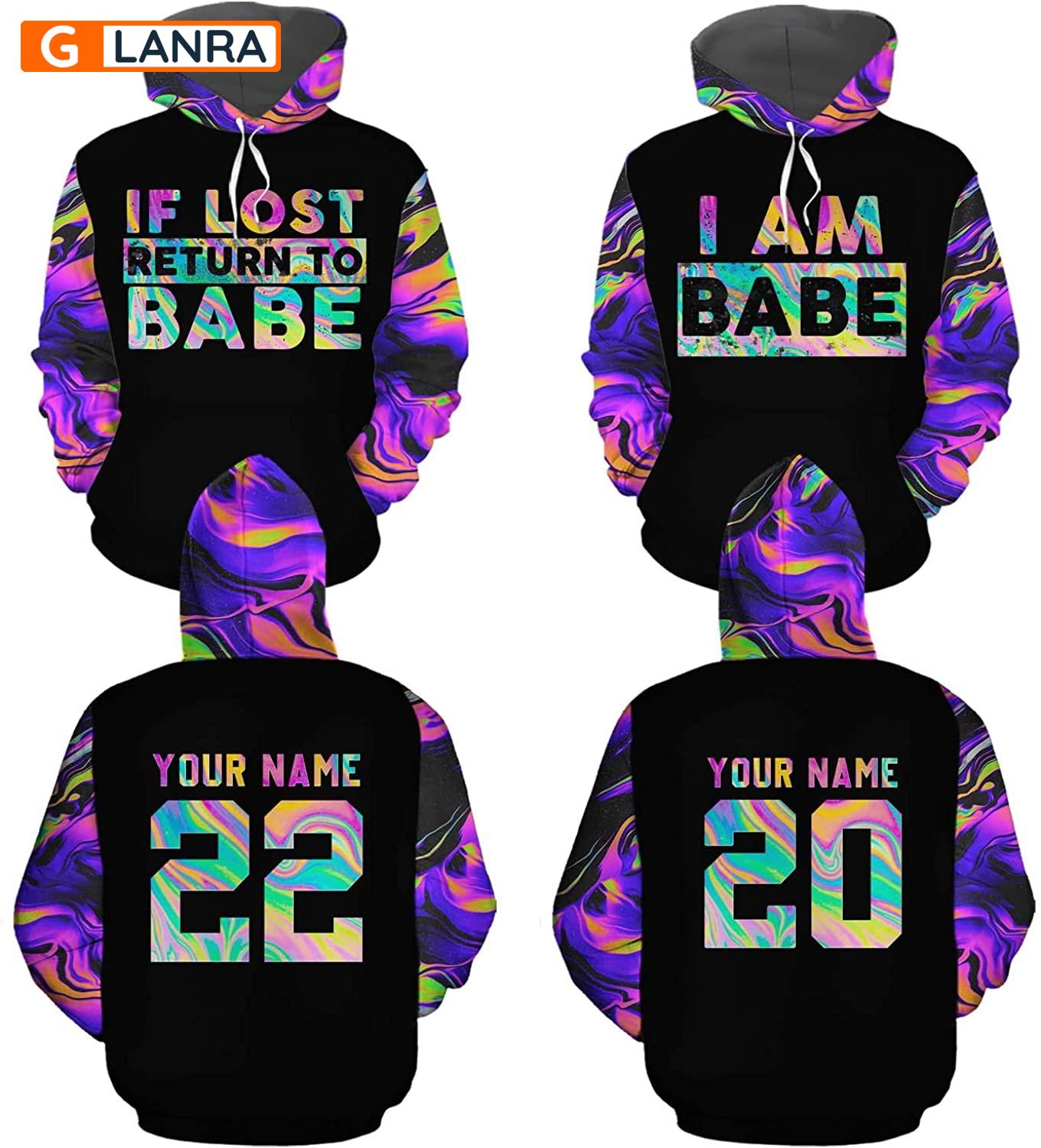 Personalized If Lost Return To Babe I Am Babe Hoodie, Custom Couple Hoodie, Matching Couple Hoodie, Husband Wife Hoodie, Unisex Sweater, Sweatshirt