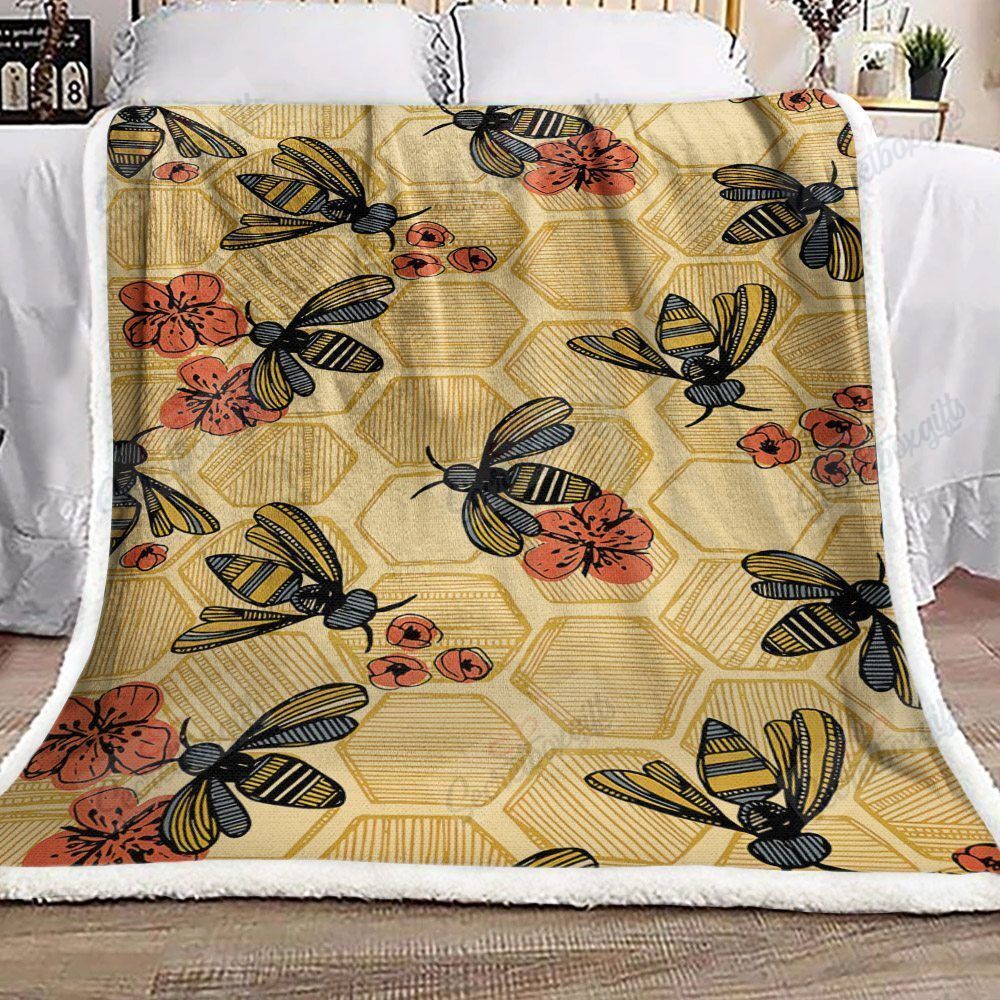 Bee And Flower Gs-Cl-Ld0207 Fleece Blanket