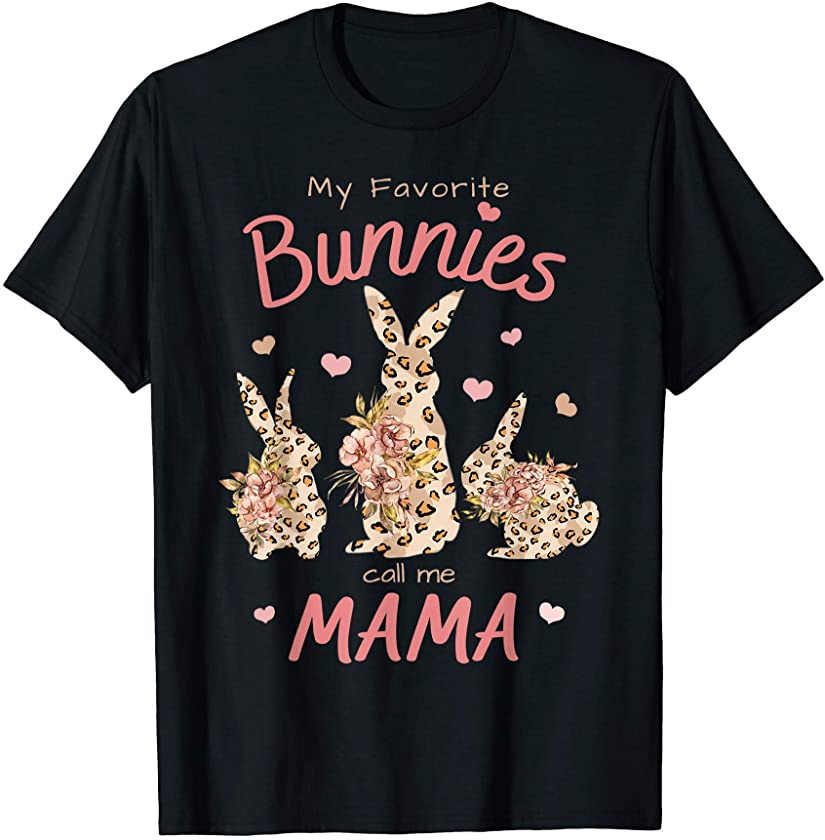 Easter Cute Leopard Bunny Mama Bunnies Family Mom T-Shirt