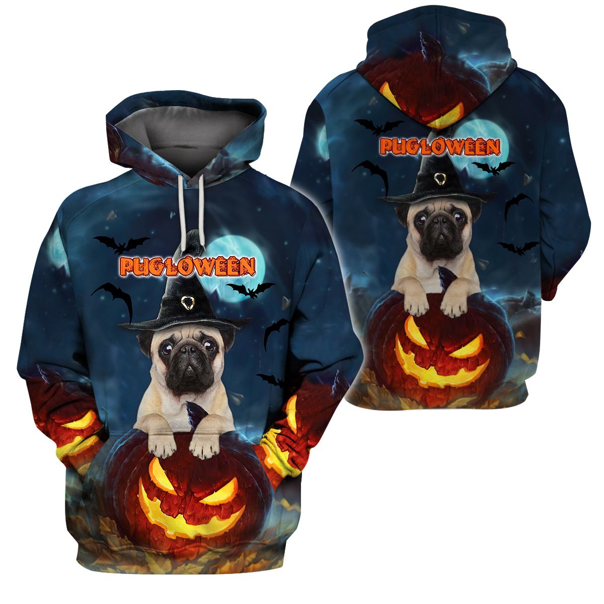 3D All-Over Printed Apparels “Halloween Pugloween” (Av-Nh107)