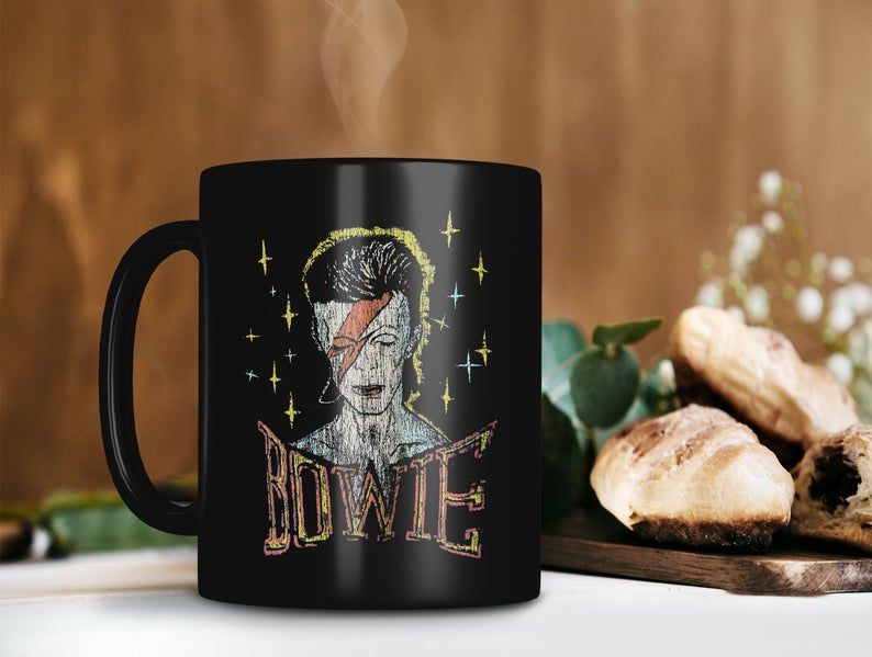 Black Mug David Bowie Vintage Mug David Robert Jones Mug British Singer, Songwriter, Actor, And Music Producer Premium Sublime Ceramic Coffee Mug H99