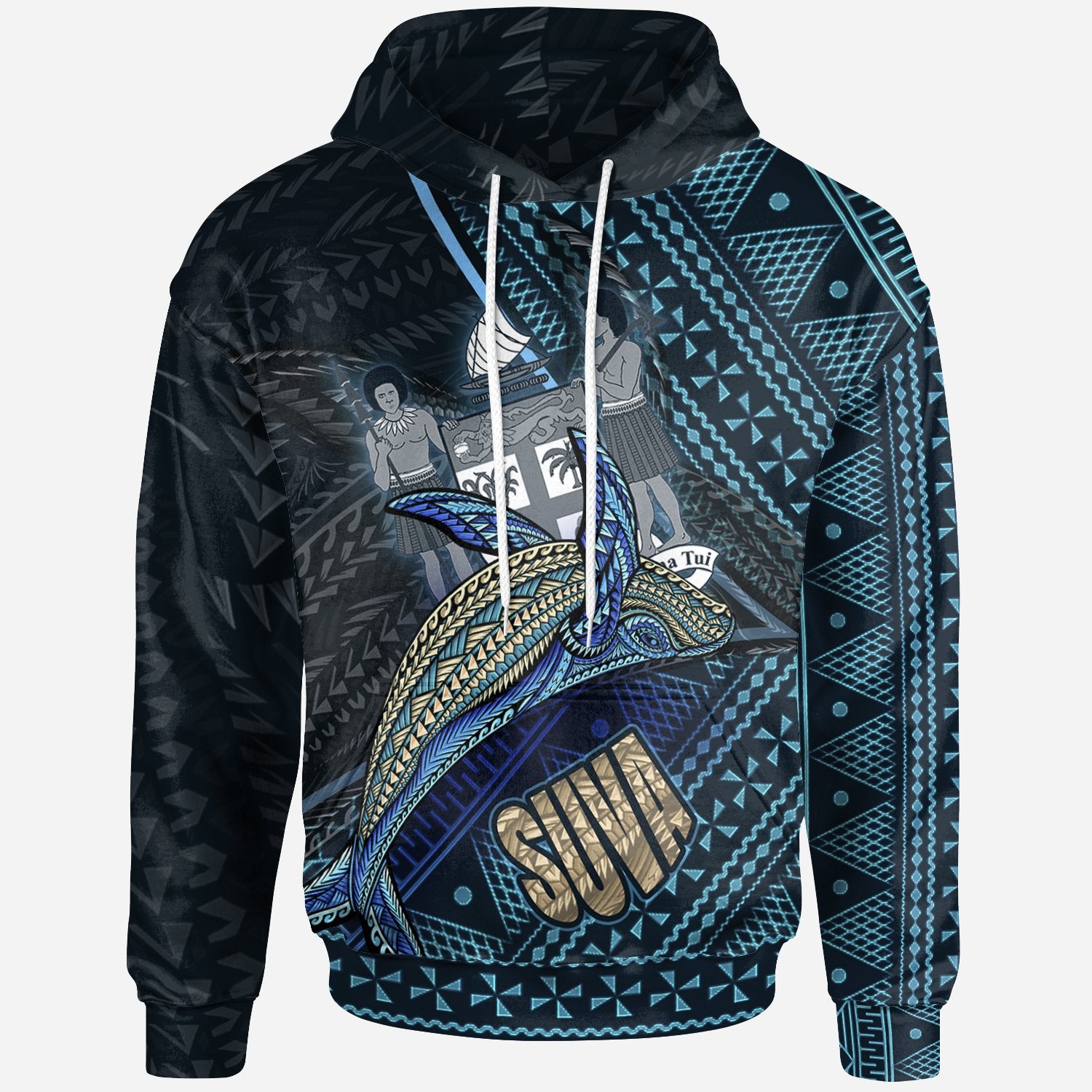 Fiji Hoodie – Suva Seal Fiji With Blue Whale