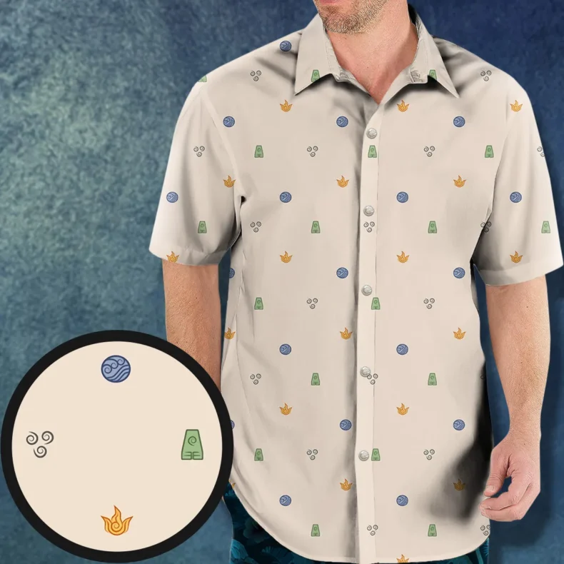 Avatar The Last Airbender Four Elements Pattern Hawaiian Shirt