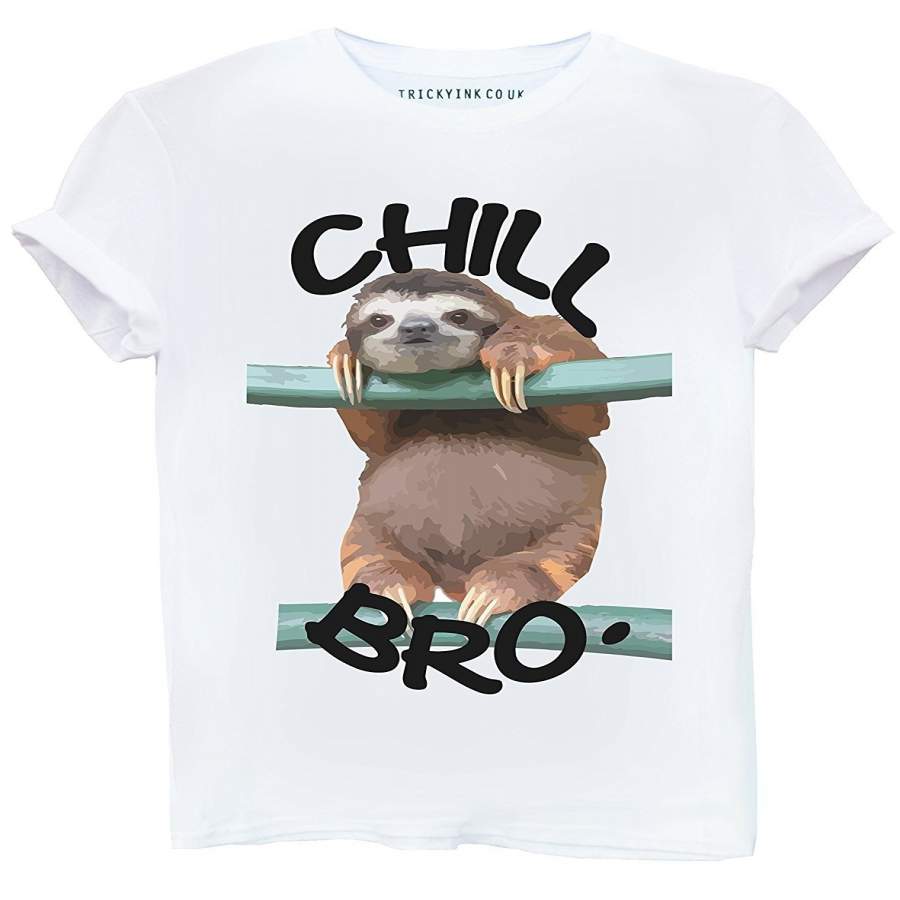 Women’s Fashion Summer T-shirt Chill Bro Sloth White T-Shirt Women Funny T Shirts